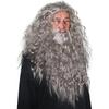 Christmas Cosplay Hobbit Gandalf Cosplay Wig and Beard Set Headpiece for Lord of the Rings Fans Party and Holiday DIY Decoration