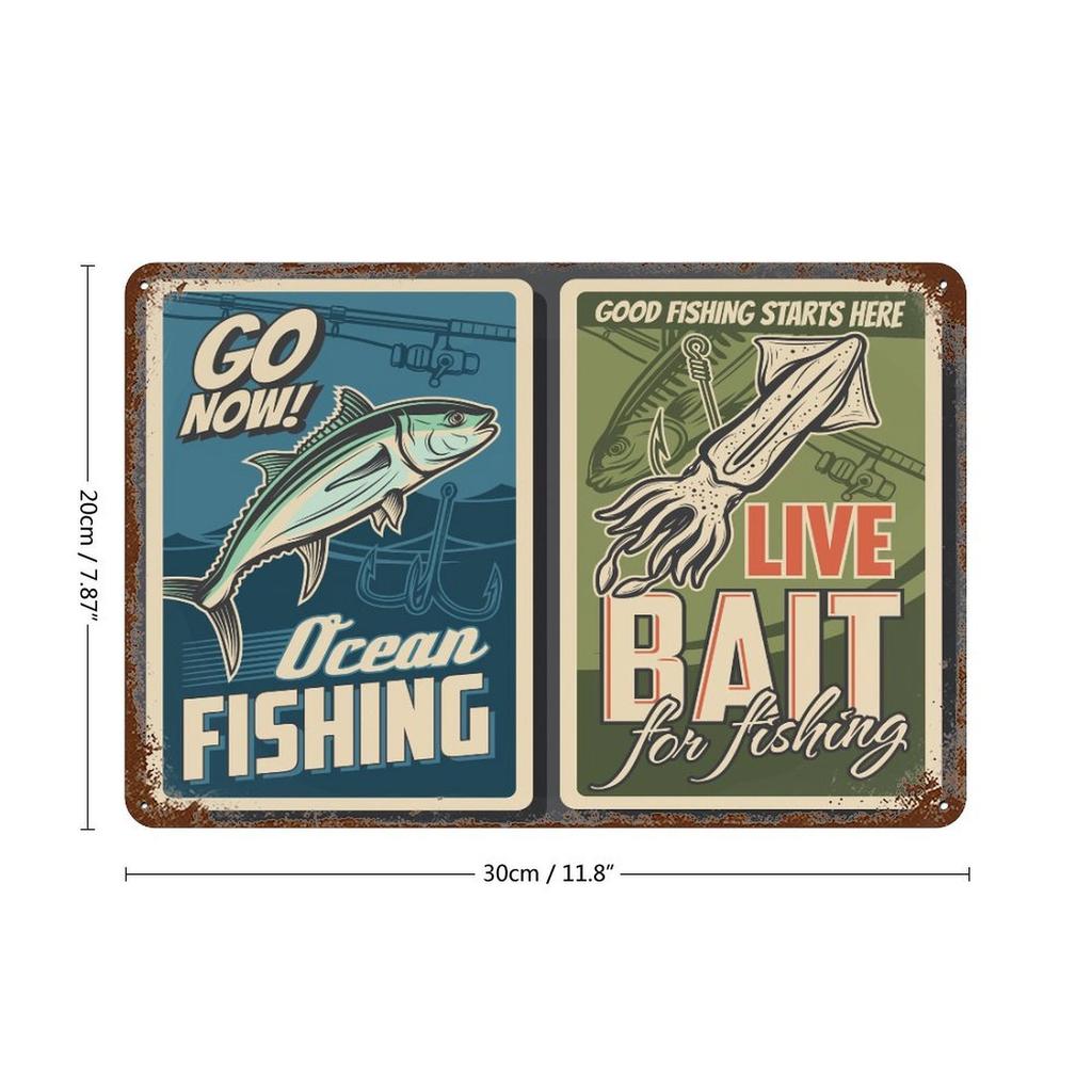 1-Pack rust-finish wall signboard, 20×30cm and 30×40cm, vintage metal decoration for café, garage or family room