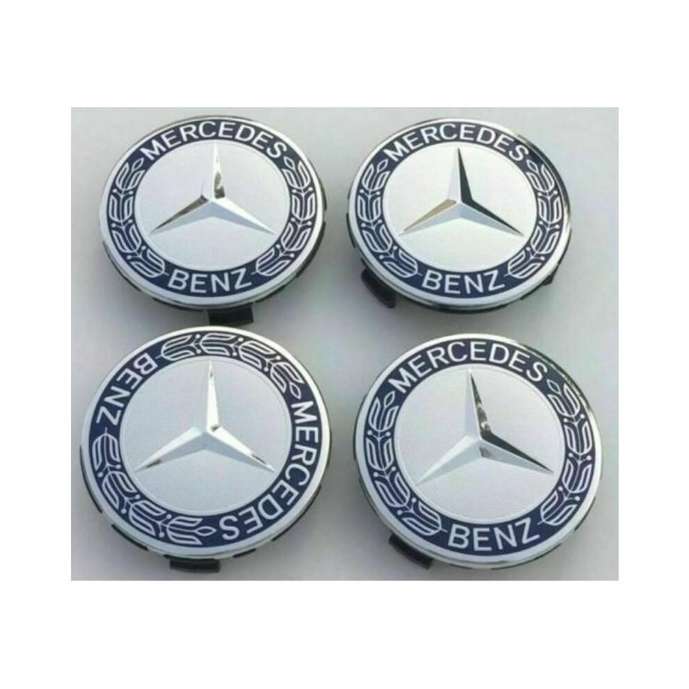 Новые колпачки ступицы из легкого сплава Mercedes Benz 75 мм, эмблемы, синий значок
