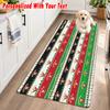 Christmas Custom Text Flannel Floor Rug Soft Kitchen Mat Personalized Non Slip Carpet