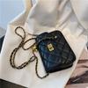 Bag Women's New Trendy High-end Versatile Niche Fashion Xiaoxiangfeng Student Chain Crossbody Small Square Bag Black