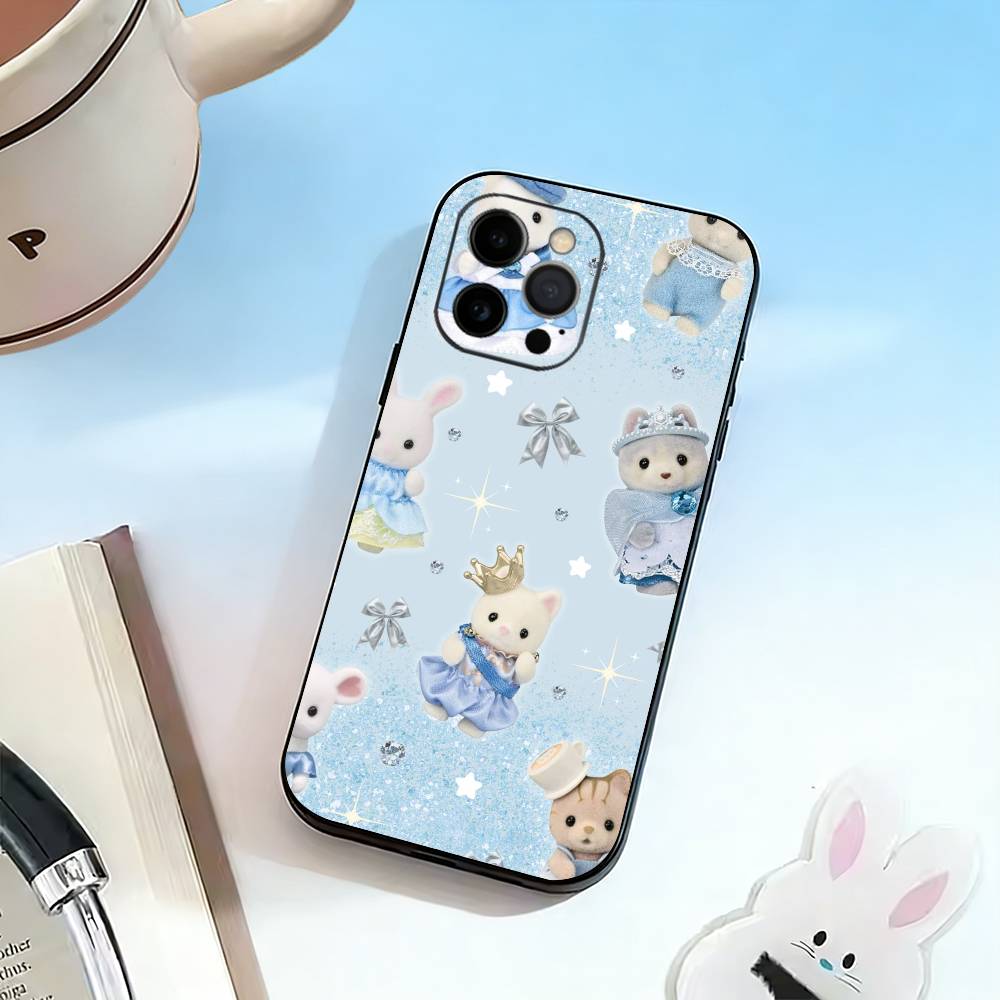 Cute Flower Lop Rabbit  Phone Case Silicone Soft For IPhone 17 16 15 14 13 12 11 X XR Plus Pro Max Plus