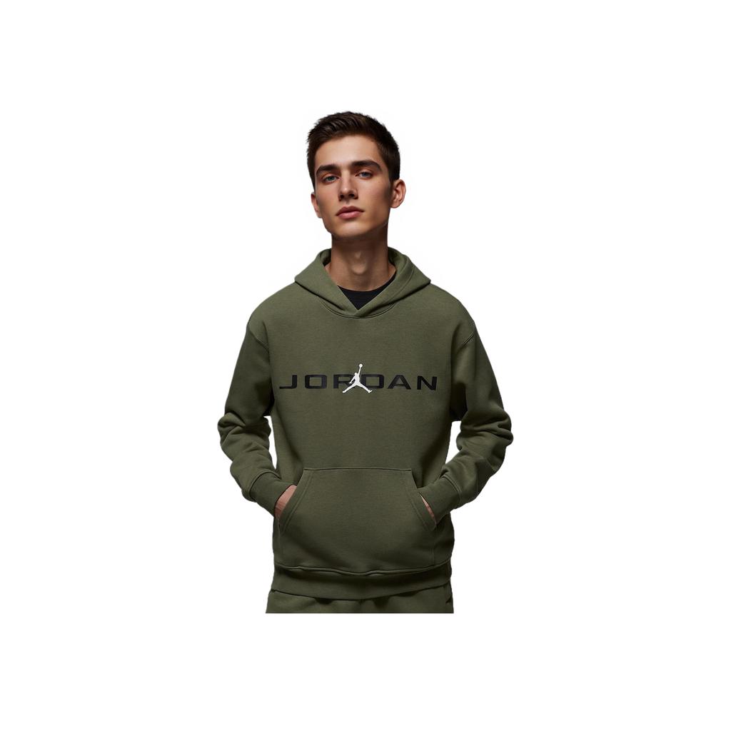 Jordan Теплая, удобная, приятная для кожи, мягкая, с капюшоном, с длинным рукавом, мужская толстовка, средне-оливковая HQ4644222