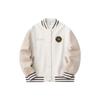 Life Series Letter Splicing Single-Breasted Warm Long Sleeve Baseball Jacket Women Jackets Nude Apricot White 162418762-1