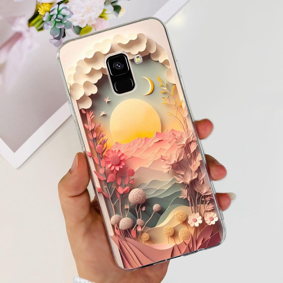Для Samsung Galaxy A8 (2018) / A8+ (2018) Мягкий силиконовый TPU чехол SM-A730F A530F для Samsung A 8 A8 Plus, милые чехлы с мультяшными пандами