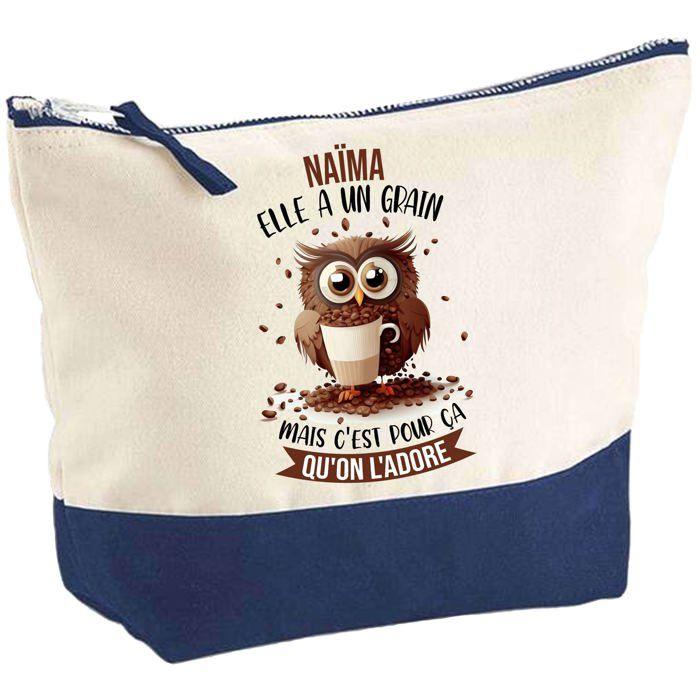 Trousse de maquillage - PLANETEE - Naïma Chouette Grain - Grand format - Coton - Impression HD personnalisée