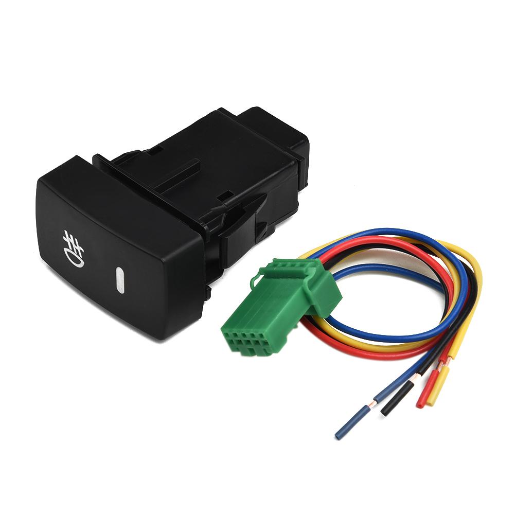 Black 5-Pin LED Car Push Button Fog Light Switch W/ Wire Plastic For Honda For Civic For Accord For CRV 23x43x60mm Interior Part
