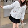 BITCED Winter Cropped Pseudo-Two-Piece Women's Student Cotton Coat Loose-Fit Compact Style Hooded Thickened Cotton Jacket