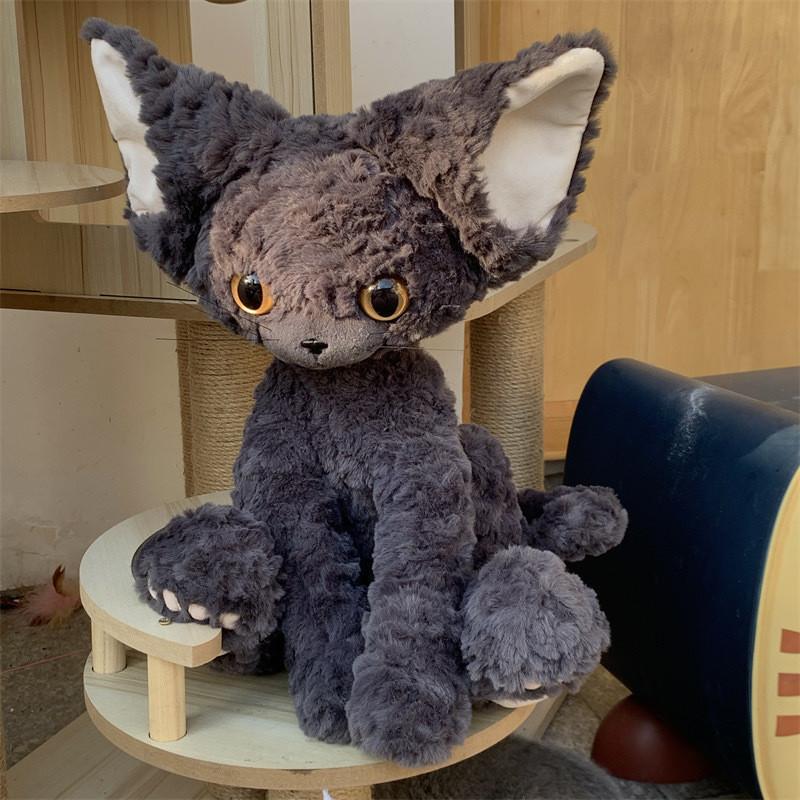Devon Black Rex Cat Plush Toy Doll Pillows With Various Colored Eyes Girls Gift