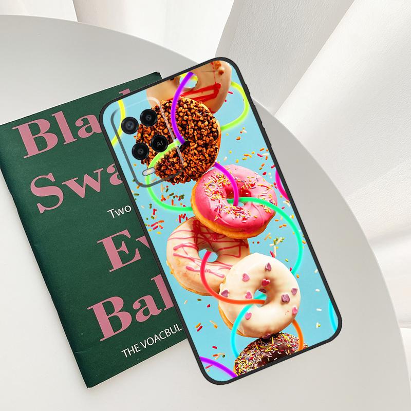 Macarons Cake Dessert Cute Case For Oppo A58 A78 A98 A15 A16 A17 A52 A72 A76 A96 A54 A74 A94 A57 A77 A54S A57S Cover
