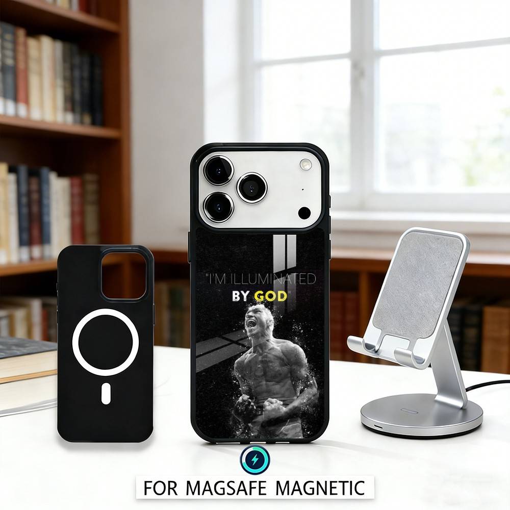 F-Fighter C-Charles Oliveira Do Bronx Чехол для телефона Магнитный Для iPhone17 16 15 14 13 12 Pro Max Для Magsafe Беспроводная зарядка Чехол