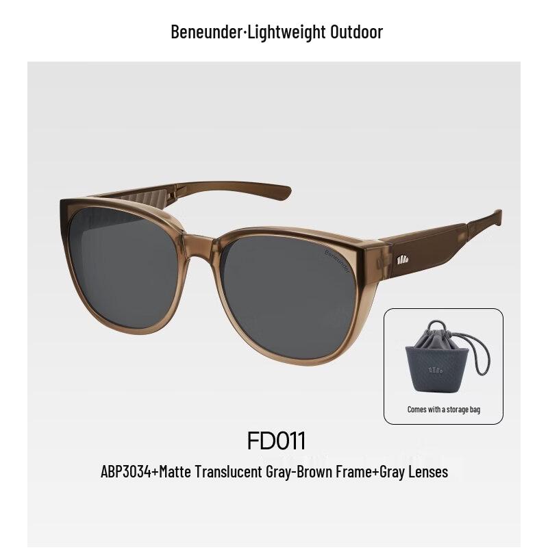 beneunder Складные солнцезащитные очки с диоптриями Boston Frame FD011