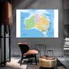 Английская серия карт Карта Австралии Линейная карта Холст Картина Гостиная Украшение дома Детские школьные принадлежности