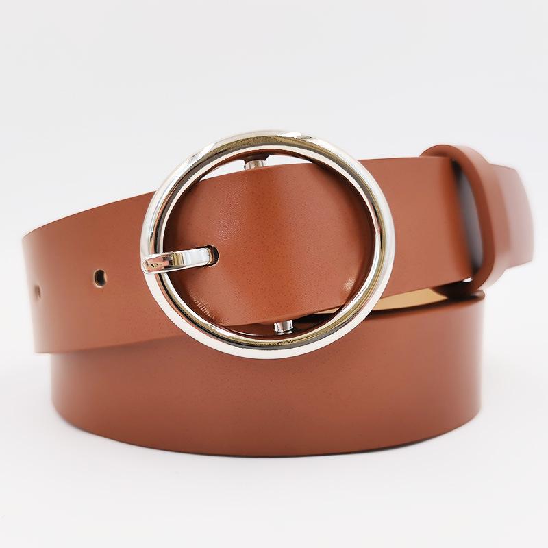 Овальный женский ремень из полиуретана с японской пряжкой, персонализированный ремень для джинсов в корейском стиле