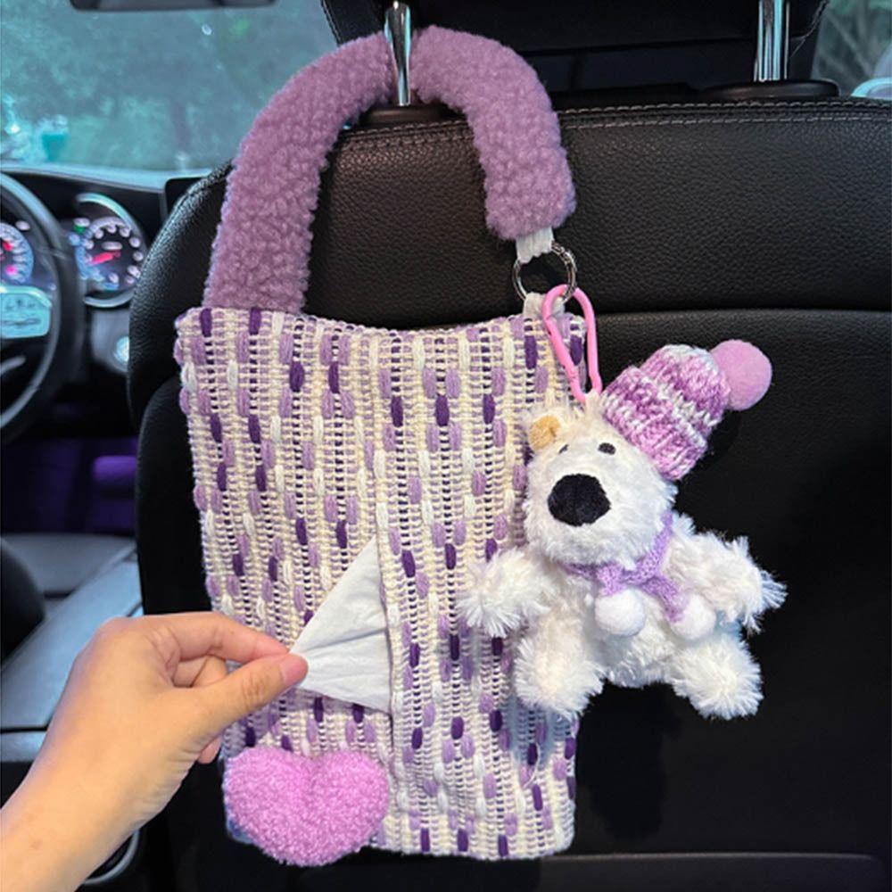 Love pattern Car Mounted Garbage Bin Cute Auto Seat Back Storage Bag Car Interior Accessories