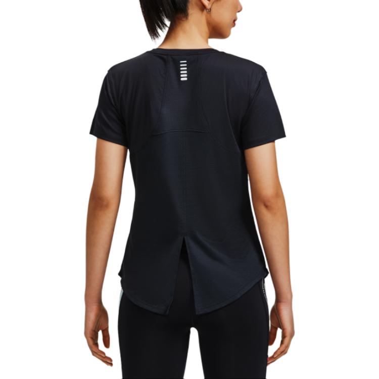 Under Armour Однотонная футболка с круглым вырезом и коротким рукавом с принтом, женские топы, черный цвет 1373399-001