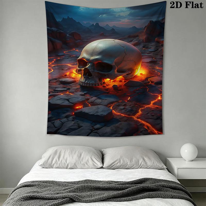 Raven Skulls Gothic Artwork Tapestry Background Cloth Fashion Print Christmas Gift Atmospheric Background Cloth Background Cloth