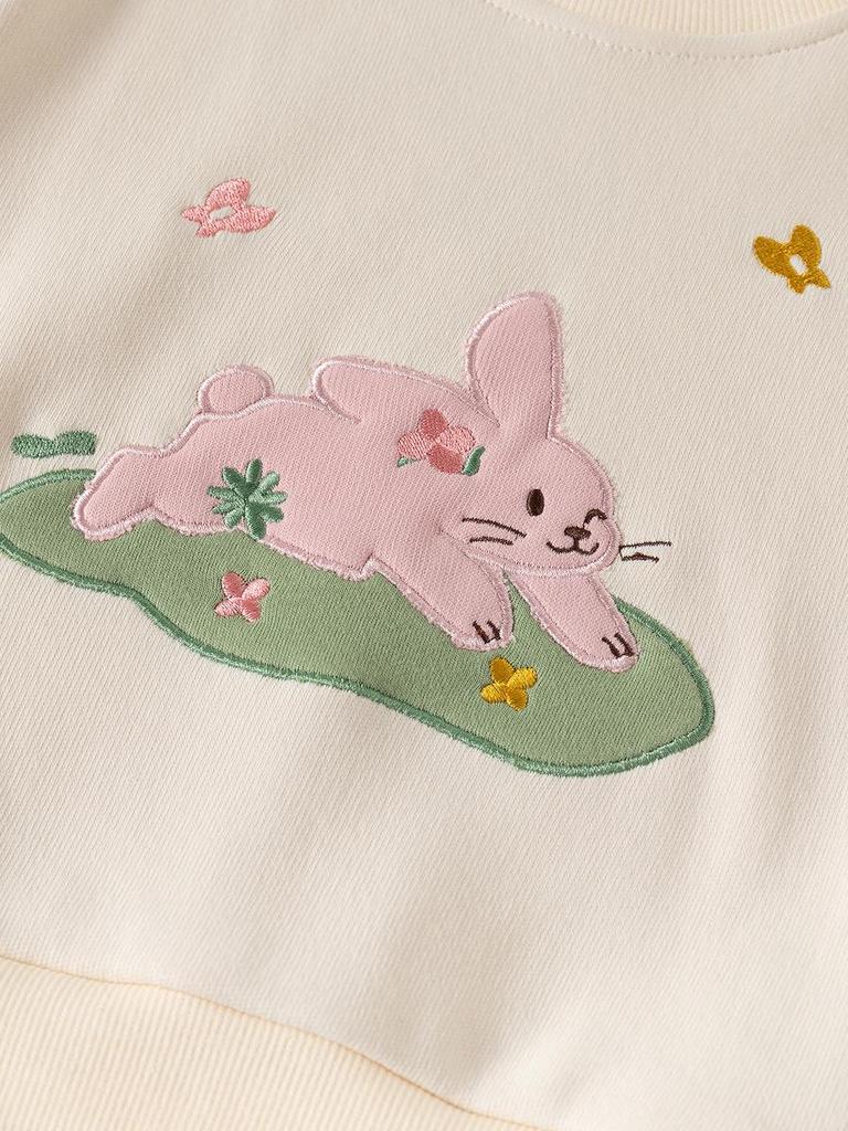 Девочки Осенний Костюм Двойка с Мультяшным Принтом - Стильный Комплект Детской Одежды для Прогулок