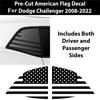 2x Window Stickers American Flag Graphic Decal Black For  Dodge Challenger 08-22