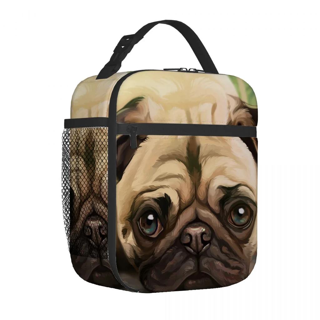 Французский бульдог мультфильм сумка для ланча портативный алюминиевая фольга утолщенный изолированный сумка для ланча подарочный водонепроницаемый сумки для ланча