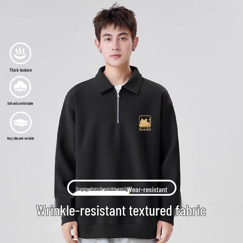 Baleno Men's Heavyweight Waffle Half-Zip Sweatshirt