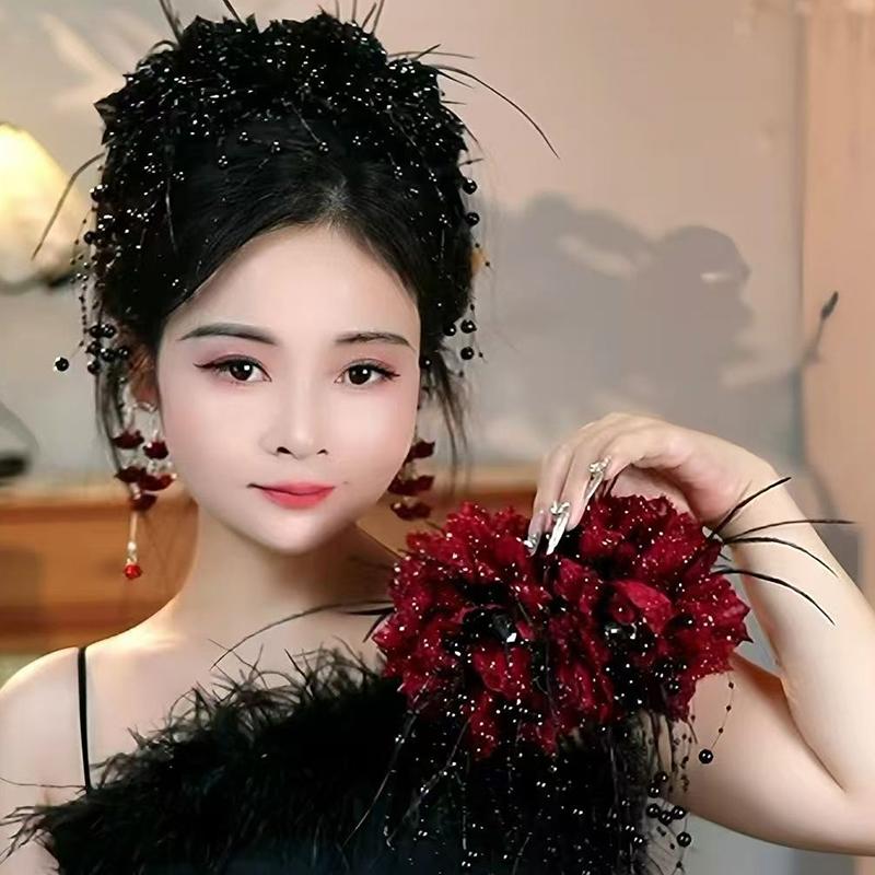 Элегантная сетчатая цветочная заколка для волос для женщин Элегантная заколка-кисточка в виде акулы Модные аксессуары для волос для девочек