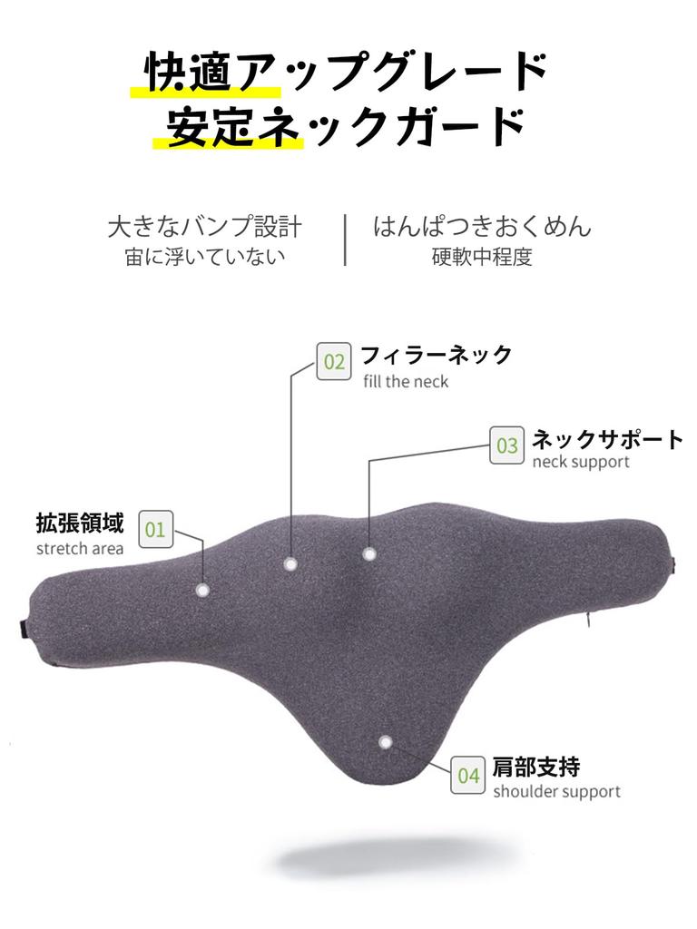 Подголовник prudencrose Подголовник для автомобиля Подушка для шеи Поддержка шеи Поясничная поддержка шеи автомобиля Стабильная защита шеи Многофункциональный Память Хлопок Длительное вождение