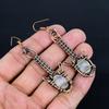 Moonstone Earrings, 999 Copper Wire Wrapped Jewelry, Gift For Women Handmade Earrings Gemstone Jewelry