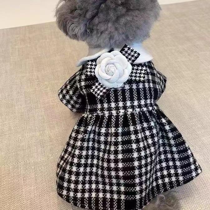 Pet Trendy Small Fragrant Wind Dog Thousand Bird Одежда Весна И Осень Тонкий Тедди, Чем Медведь Шнауцер Маленький Щенок Кошка