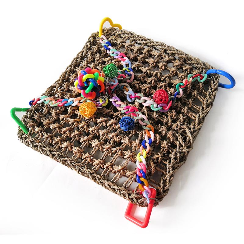 Красочная сетка для восхождения с попугаем, подвесные качели, гамак для домашних животных, игрушки, товары для птиц, аксессуары для клеток для птиц