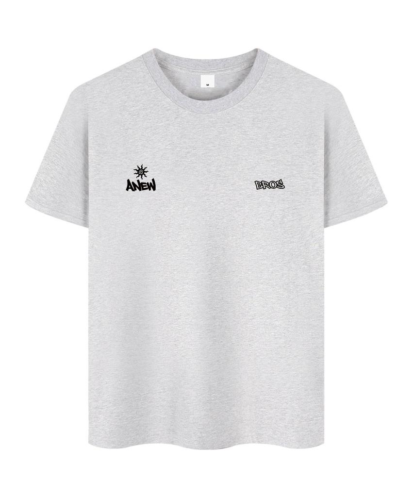 ANEWBROS Twin Logo Oversized Short Sleeve T-Shirt 10 Colors [Anse_9102] (A Type)