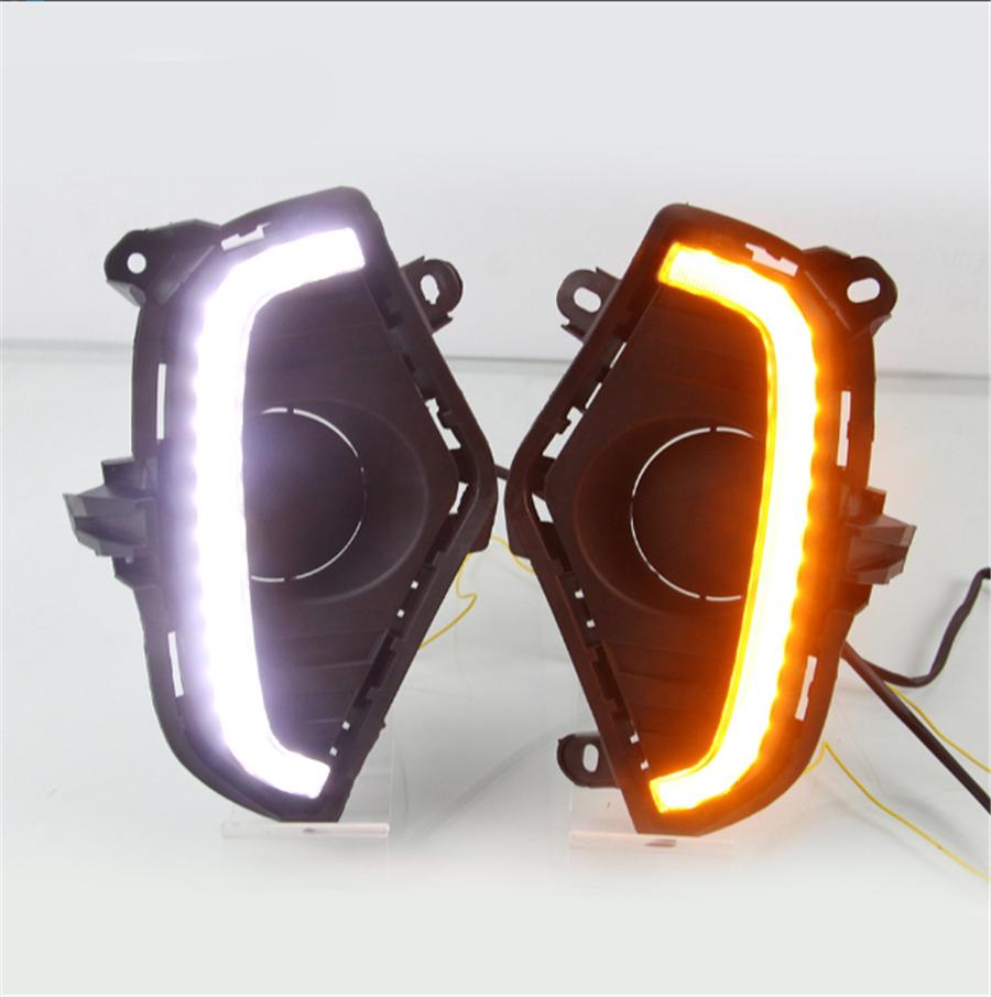 2× DRL Daytime Running Light LED Fog Lamp W/ Turn Signal For RAV4 2019-22 Toyota