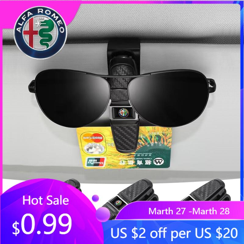 For Alfa Romeo Car Sunglasses Frame Carbon Fiber Bills Glasses Clip for Alfa Romeo Spider Giulia Giulietta 147 156 159 Mito Stel