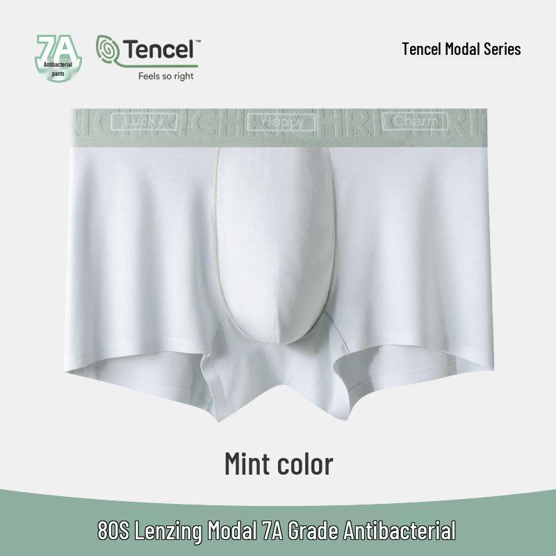 Мужские бесшовные боксеры-слипы средней посадки Lenzing Modal с антибактериальной ластовицей, ткань, приятная к коже, цельный дизайн
