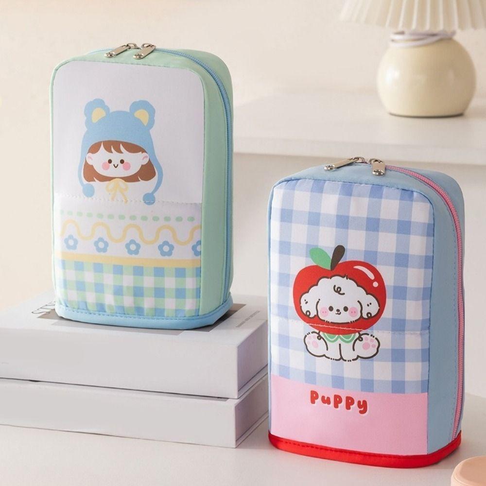 Oxford Cloth Standing Cosmetic Pouch Dust-proof Makeup Brush Holder Makeup Organizer Pen Storage