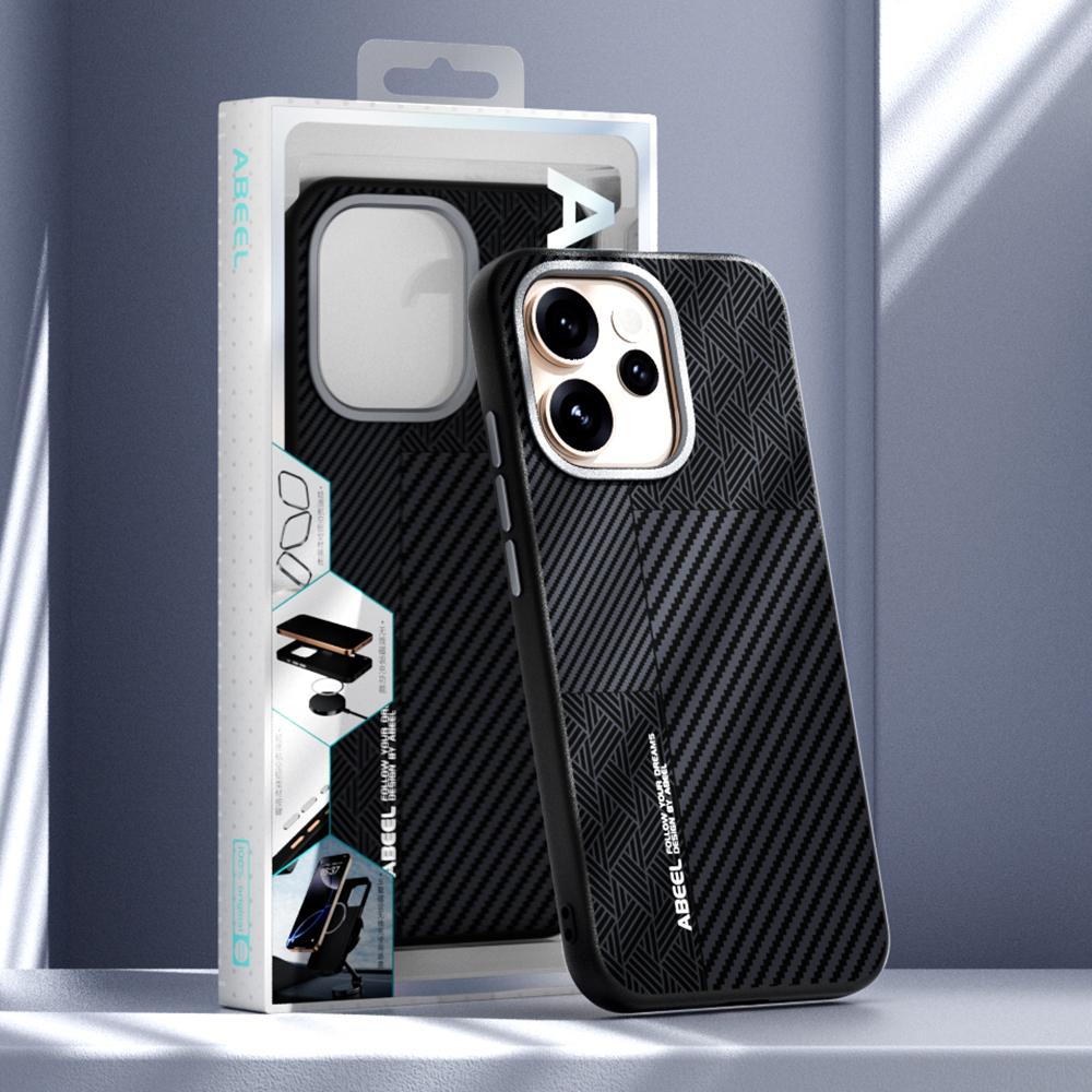 ABEEL Для Oppo Reno15 Pro Max 5G (Глобальный)/Reno15 Pro 5G (Китай) Магнитный Чехол ПК + ТПУ + Алюминиевый Сплав + ПУ Кожа Тонкая Задняя Крышка Телефона