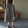 Denim Half-body Skirt Female Summer Cotton Embroidery Retro High Waist Loose Casual Fitted Mid-length Dress