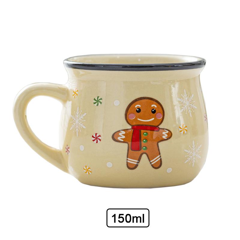 Керамическая рождественская кружка, мультяшный Санта, чашка для мусса, кофейная чашка для офиса, дома, выпечки, десерта, завтрака, кружка для молока для детей, рождественский подарок