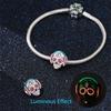 Amazing Copper Glow In The Dark Boo Ghost Charm Fit Original Bracelet Sparkling Skull Char Halloween Jewelry Gift