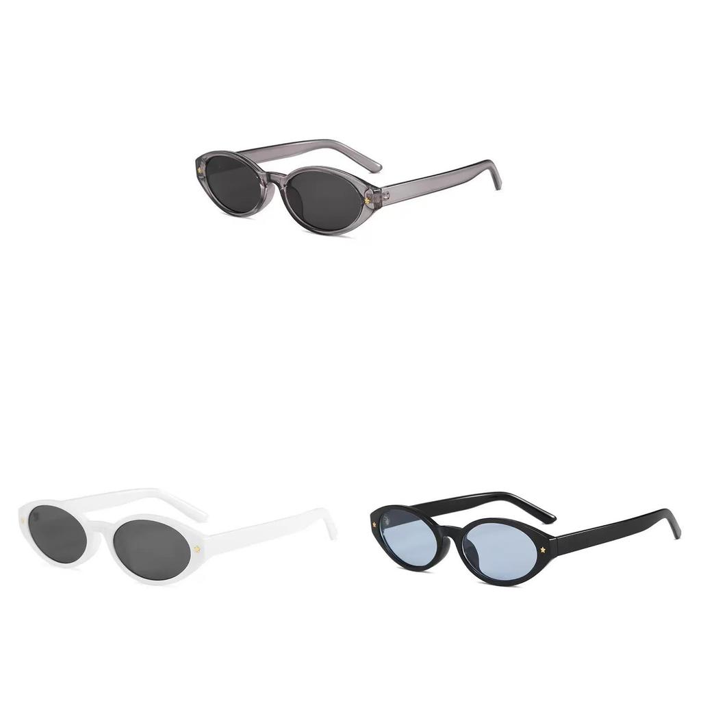 Vintage European Style Oval Cat Eye Sunglasses With Uv400 Protection For Fashionable Outdoor Wear