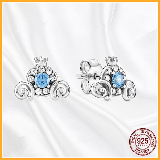 Аутентичные серьги-гвоздики из стерлингового серебра 925 пробы Plata De Ley, модные серьги-гвоздики для женщин, оригинальные сверкающие Pav Day, специальный подарок