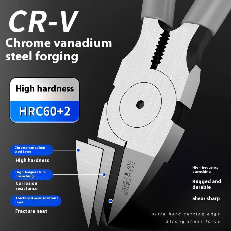 Пластиковые плоскогубцы RAYENR CR-V, 6-дюймовые кусачки, кусачки для электрических проводов, диагональные плоскогубцы для ювелирных изделий, многофункциональный аппаратный инструмент