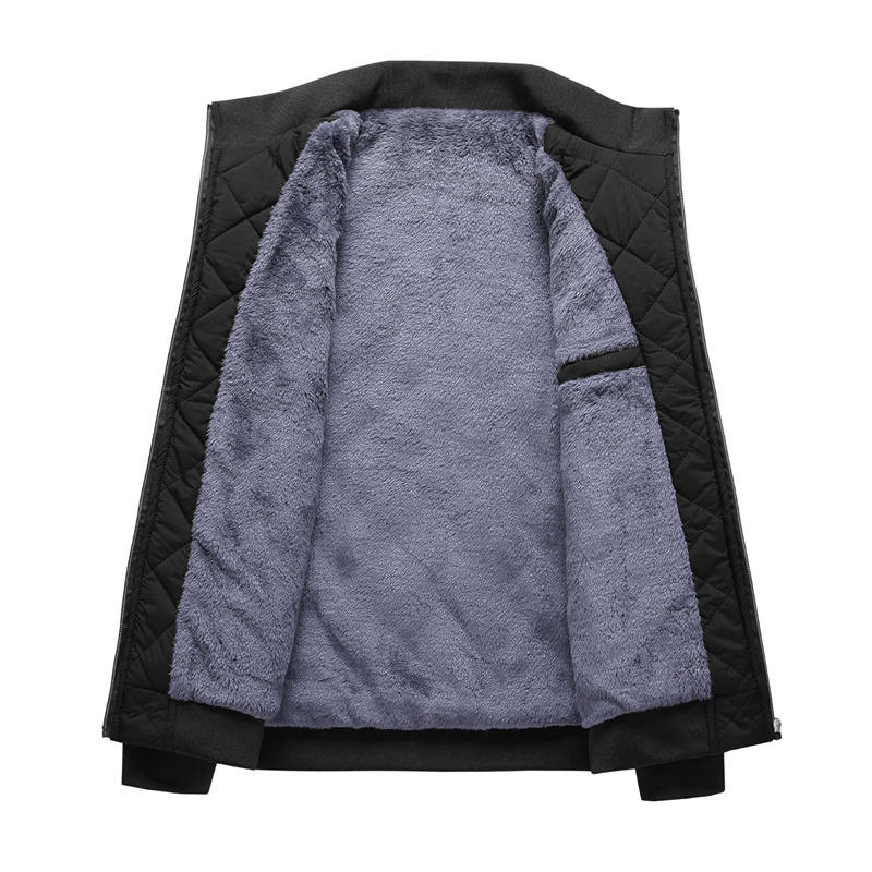 Мужская осенне-зимняя повседневная куртка с ромбовидным узором, на флисовой подкладке, для молодежи, больших размеров, теплая куртка