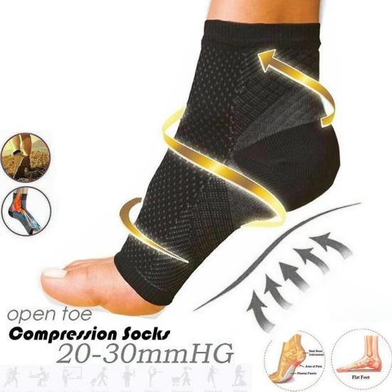 1 пара компрессионных носков, дышащие, очень мягкие, впитывающие пот, носки без пальцев для фитнеса, езды на велосипеде и бега