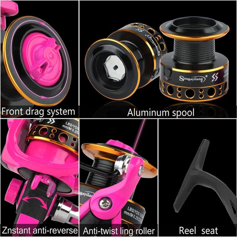 Катушка Sougayilang Penggulung Senar Pancing 12BB Rasio 5,1:1 Bahan, металлическая рыболовная катушка/катушка Pancing