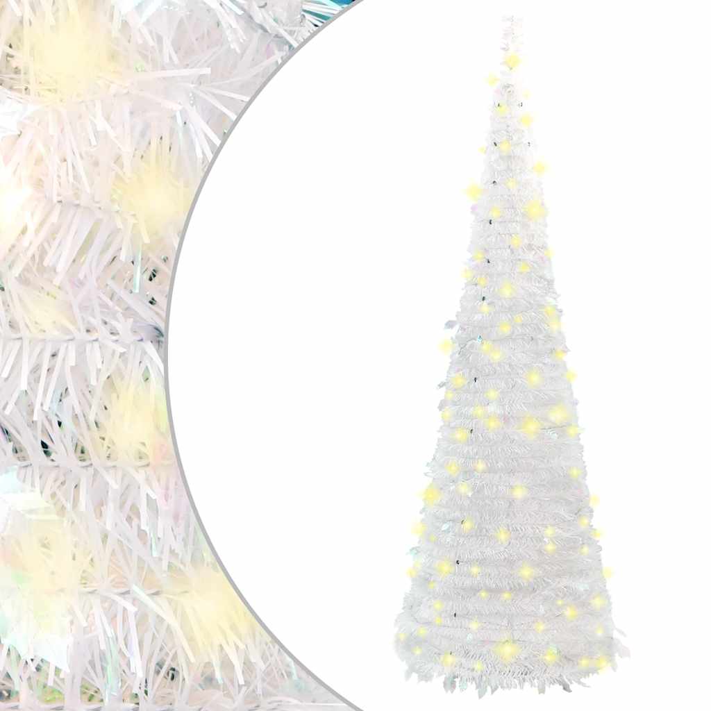 Pop Up Christmas Tree Artificial 50 LEDs White 120 cm