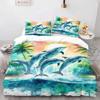 Мультяшный пододеяльник с дельфинами, комплект наволочек для девочек, как дома, для спальни взрослых, детский пододеяльник, постельное белье