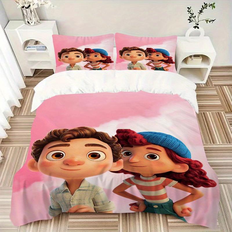 3pcs Luca & Giulia Marcovaldo Bedding Set, 1 Soft Quilt Cover + 2 Pillowcases, Machine Washable, Suitable for All Seasons, Perfect Gift for