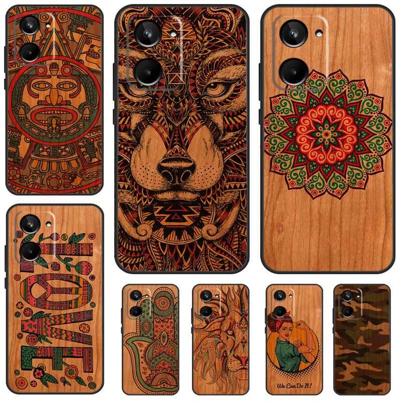 Wood Pattern For Realme 11 9 10 12 Pro Plus C55 C53 C51 C33 C31 C30 C25s C21Y C15 C11 GT3 GT Neo 5 Case