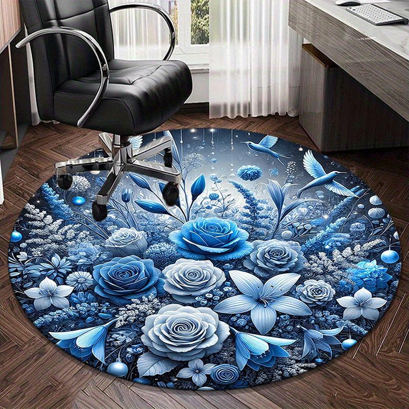 Colorful Dahlia Flowers round carpet Chair cushion Round Entryway Rug, Soft Round Rugs for Living Room, Bedroom, Circle Carpet decor gifts